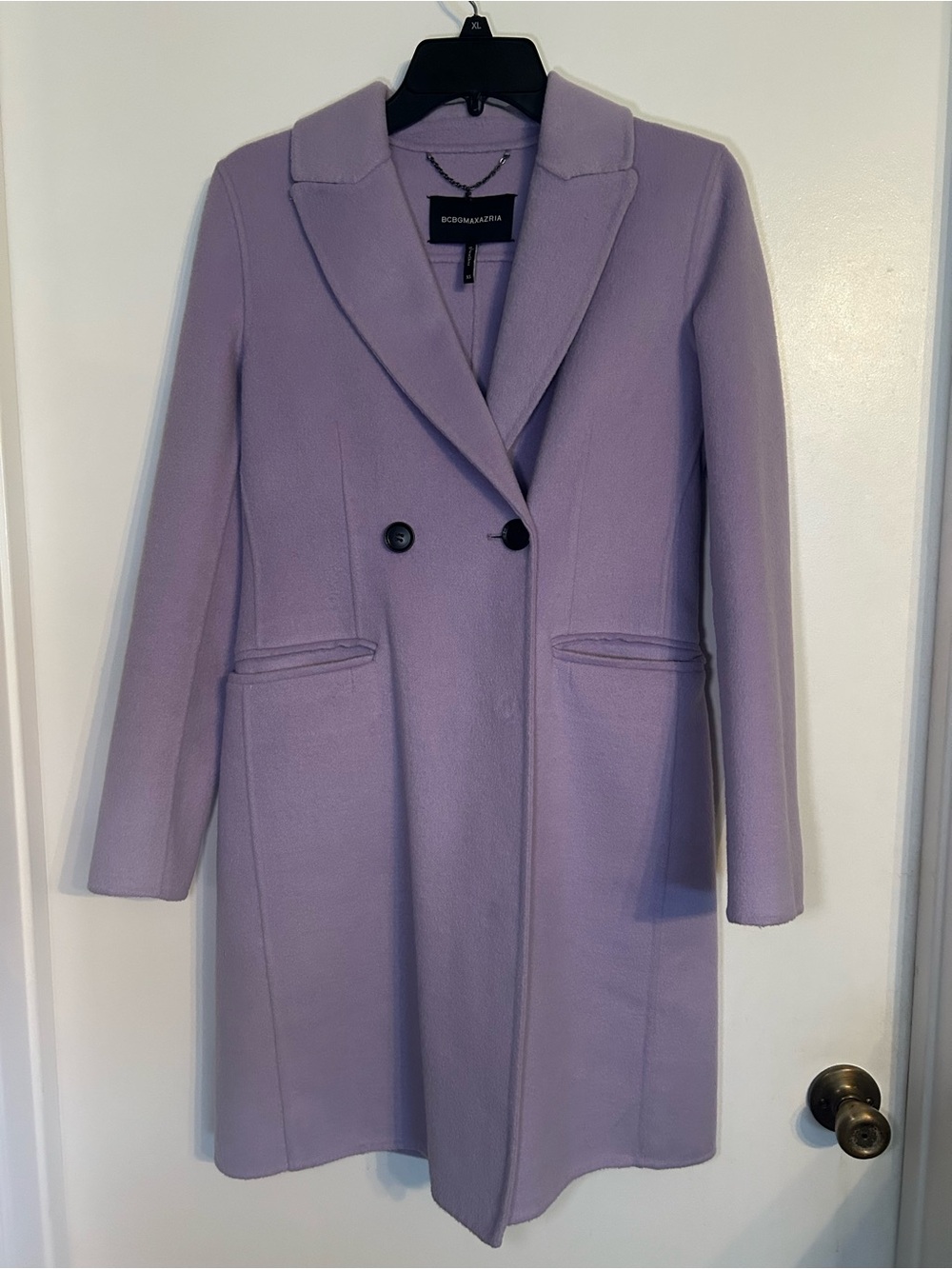 BCBGMaxAzria Lavender Long Wool-Blend Coat - Picture 3 of 8